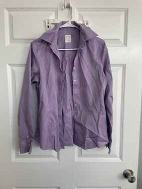 Brooks Brothers Lavender Tailored Button-Down Shirt